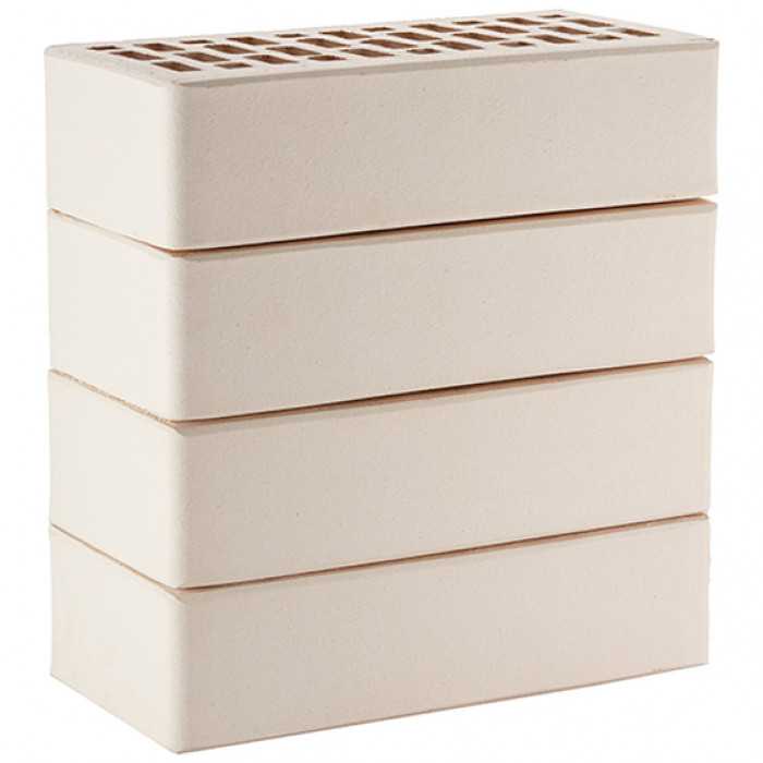 Кирпич облицовочный утолщенный ЛСР белый гладкий, 250х120х65 мм