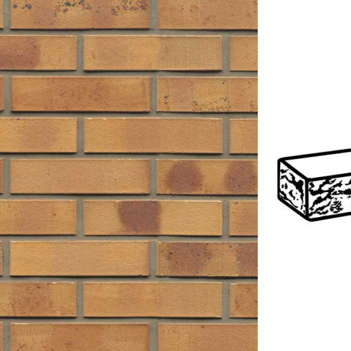 Кирпич клинкерный Muhr 06K Hellbraun-bunt Kohle готик, 290х90х71 мм